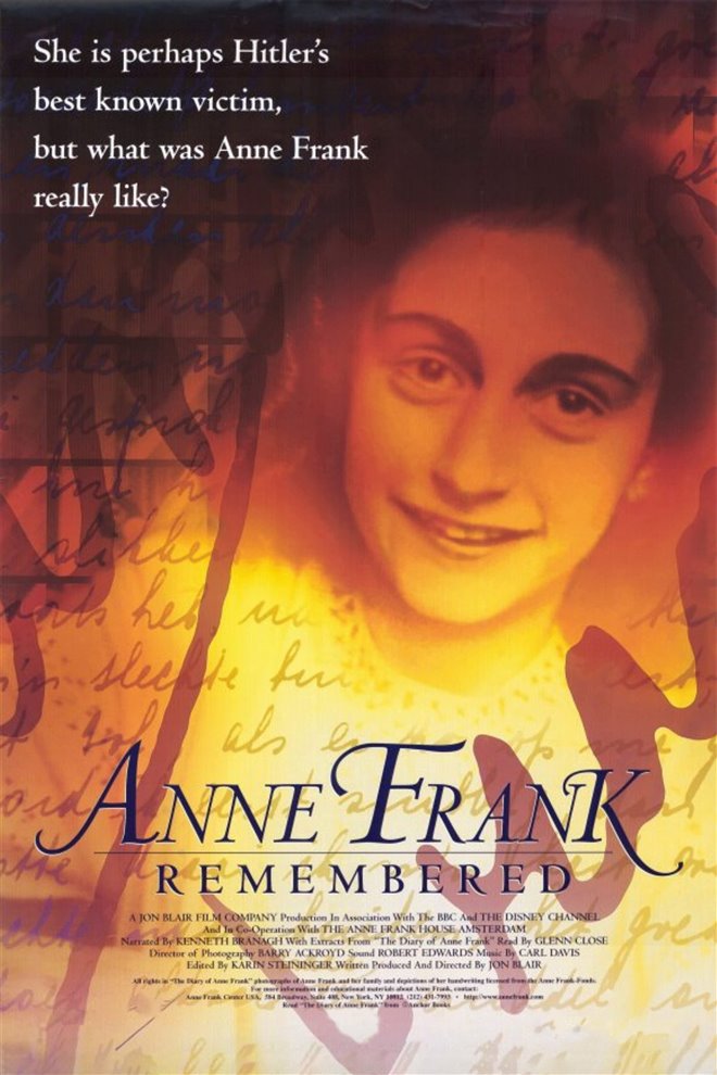 Anne Frank Remembered Large Poster