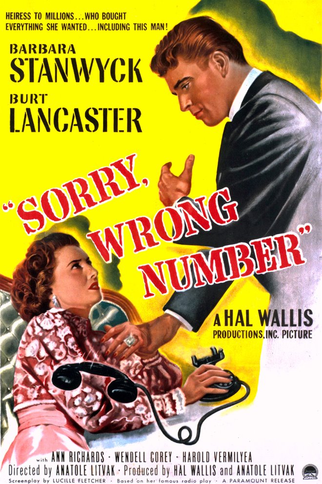 Sorry, Wrong Number Large Poster