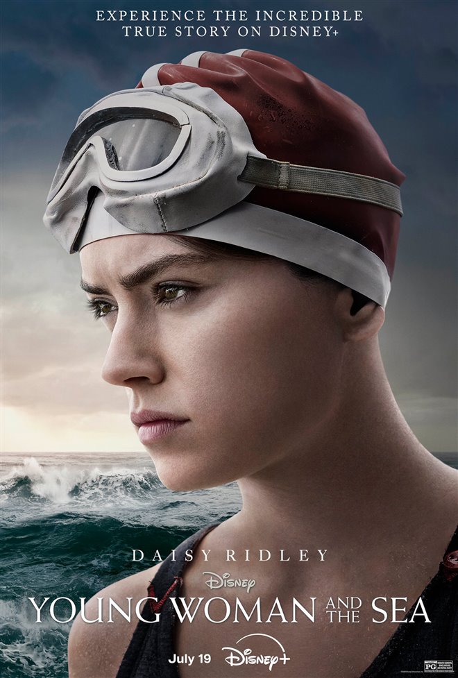 Young Woman and the Sea (Disney+) movie large poster.